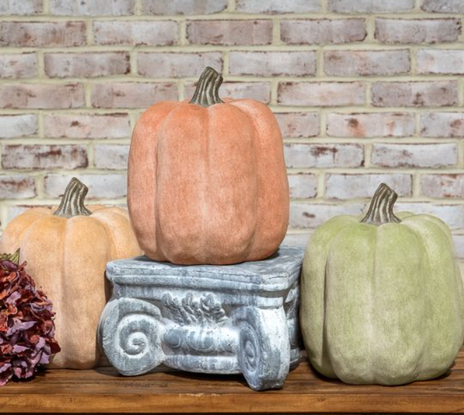 Fall Ceramic Pumpkin, Feathered Farmhouse