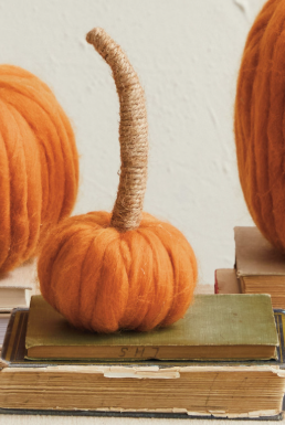 Wool Pumpkin w/ Jute Wrapped Stem