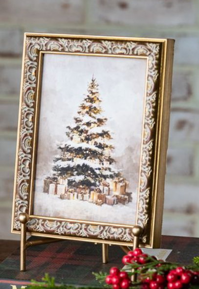 Vintage Christmas Frame, Feathered Farmhouse