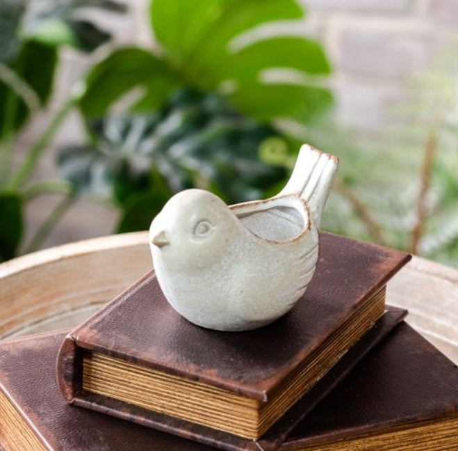 White Wash Bird Pot, The Feathered Farmhouse