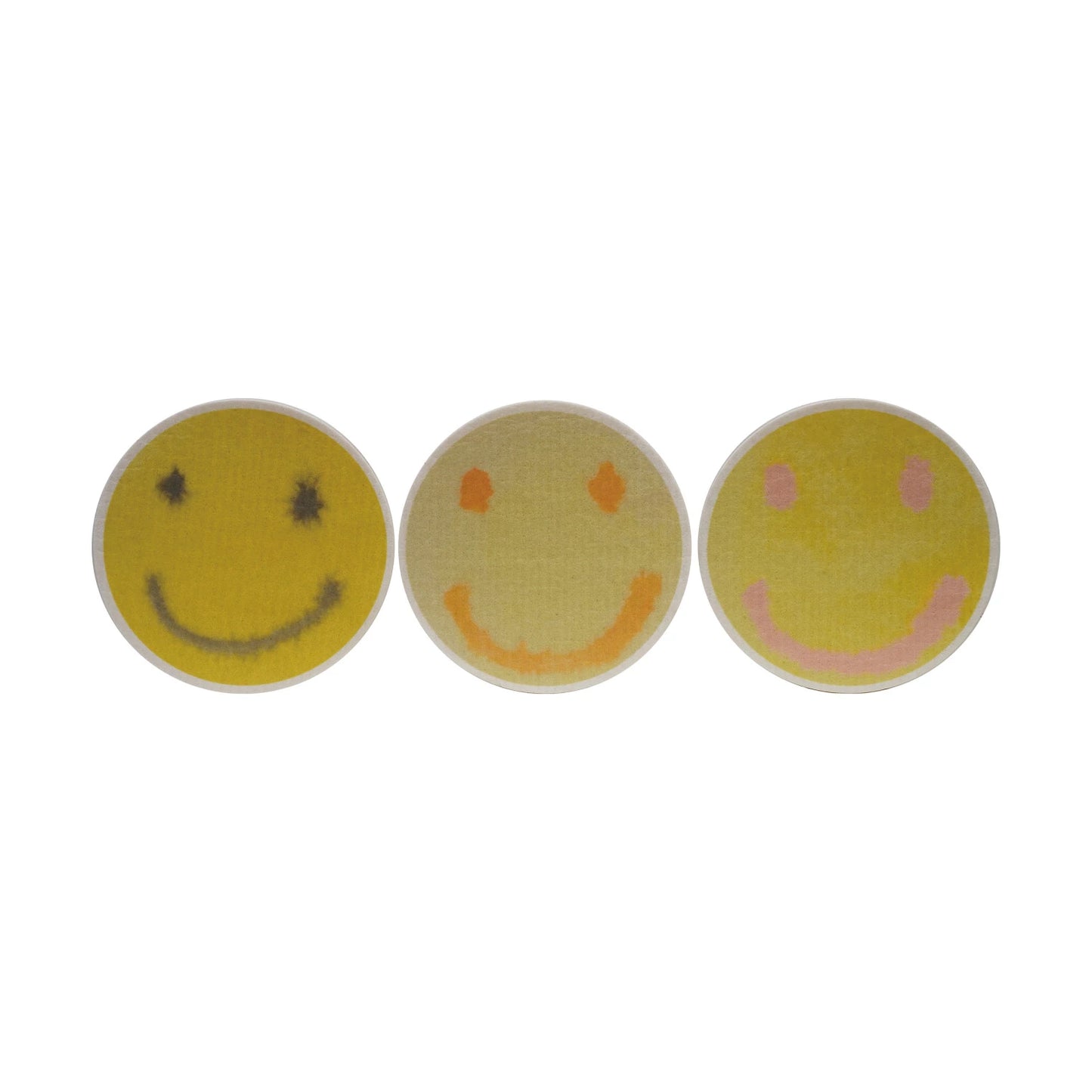 Reusable Cellulose Sponge Cloth with Smiley Face, Feathered Farmhouse