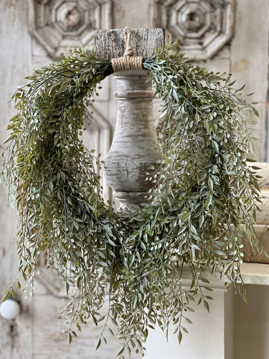 Mixed Sage Wreath, Feathered Farmhouse