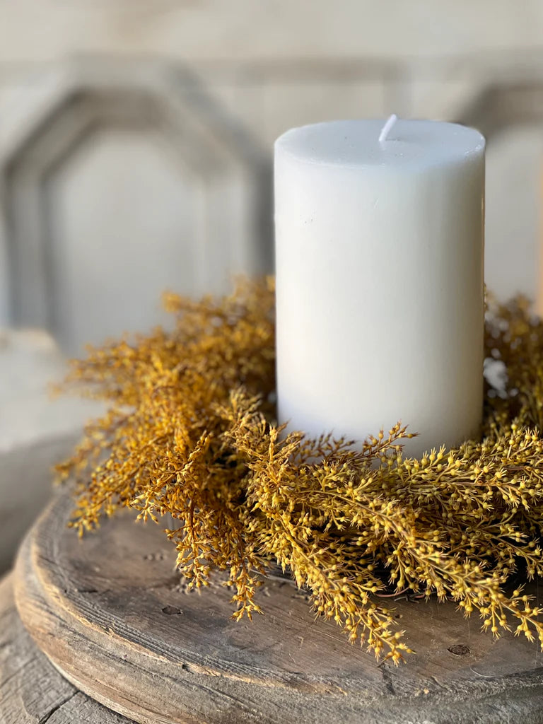 Whickham Wheat Candle Ring, Feathered Farmhouse