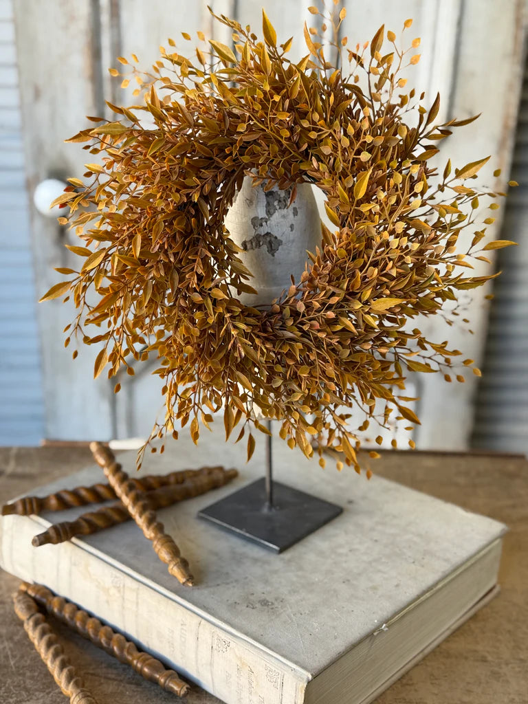 Barley Twist Sage Candle Ring, Feathered Farmhouse