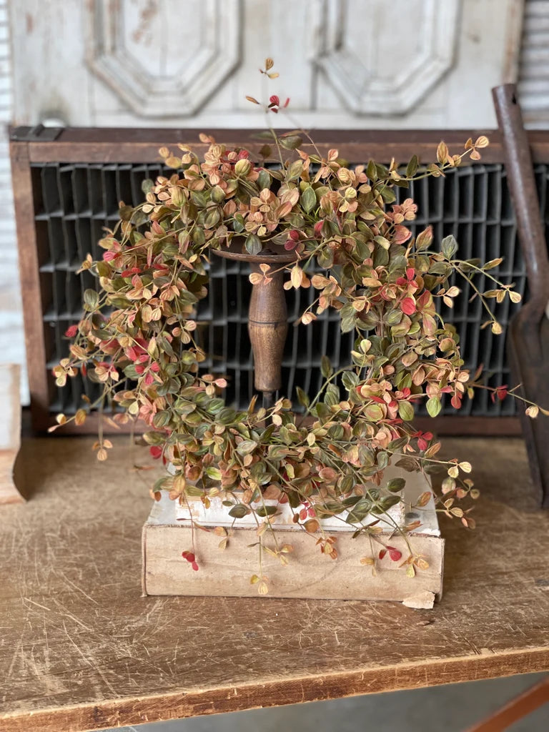Red Bog Pimpernel Candle Ring, Feathered Farmhouse