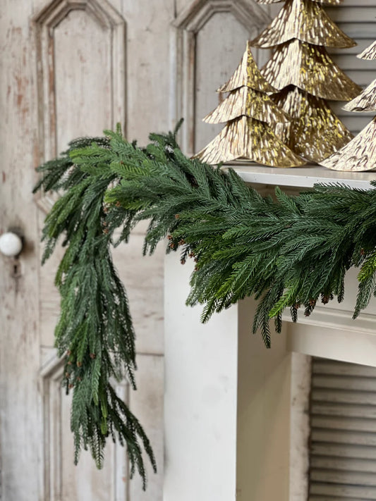 Norfolk Cascade Garland, Feathered Farmhouse
