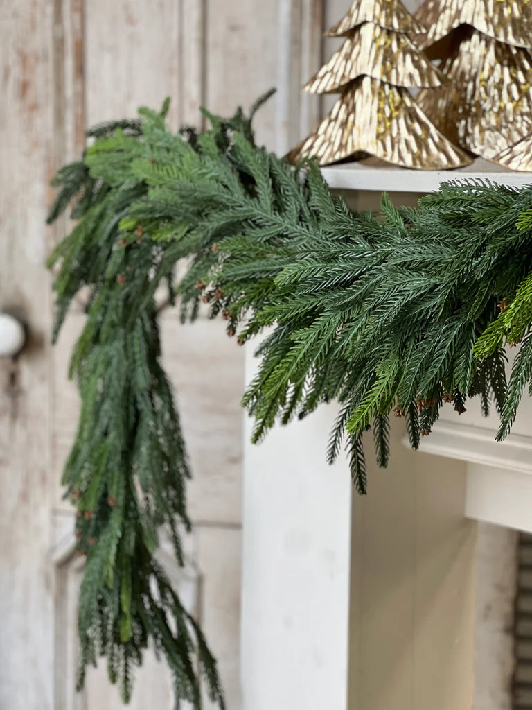 Norfolk Cascade Garland, Feathered Farmhouse