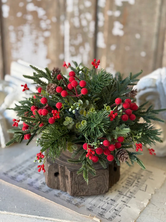 Pineheart Berry Orb, Feathered Farmhouse