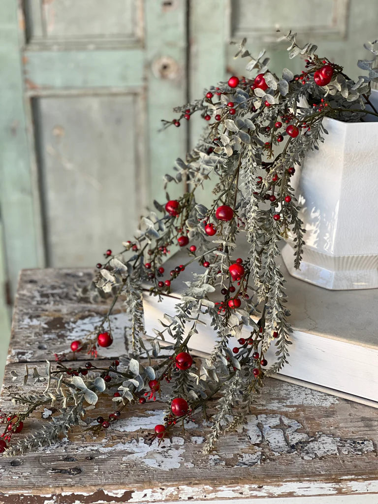 Cashel Berry Eucalyptus Hanging, Feathered Farmhouse