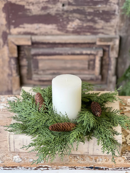 Celtic Cedar Candle Ring, Feathered Farmhouse