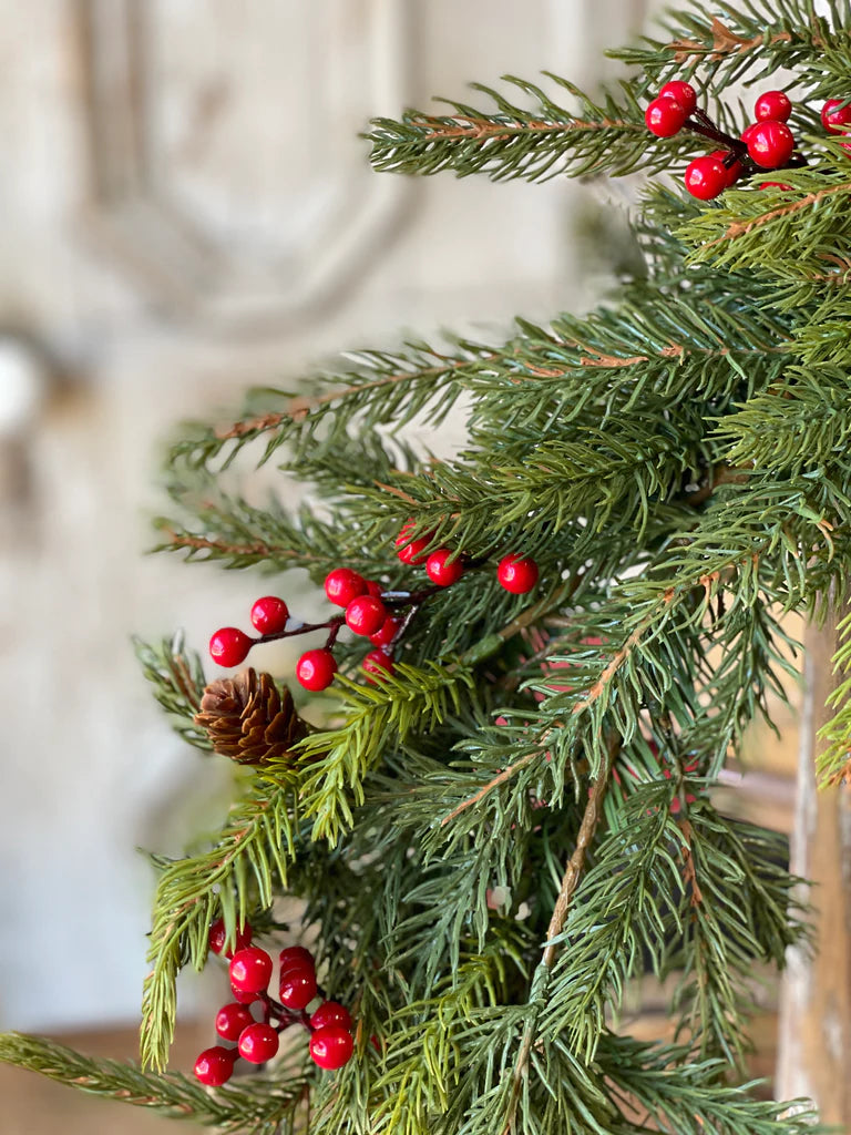 White Spruce + Berries Wreath, The Feathered Farmhouse