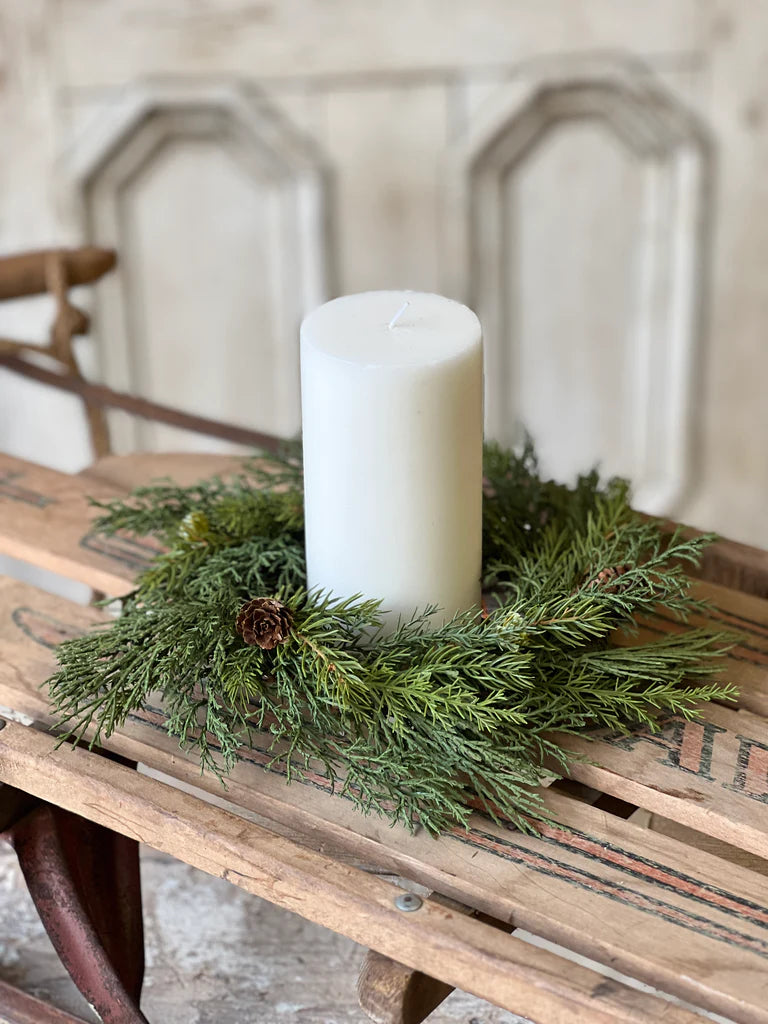 Telluride Spruce Candle Ring, Feathered Farmhouse