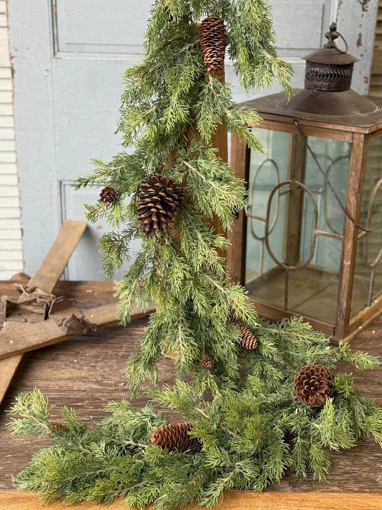 Longhope Cedar Garland, Feathered Farmhouse
