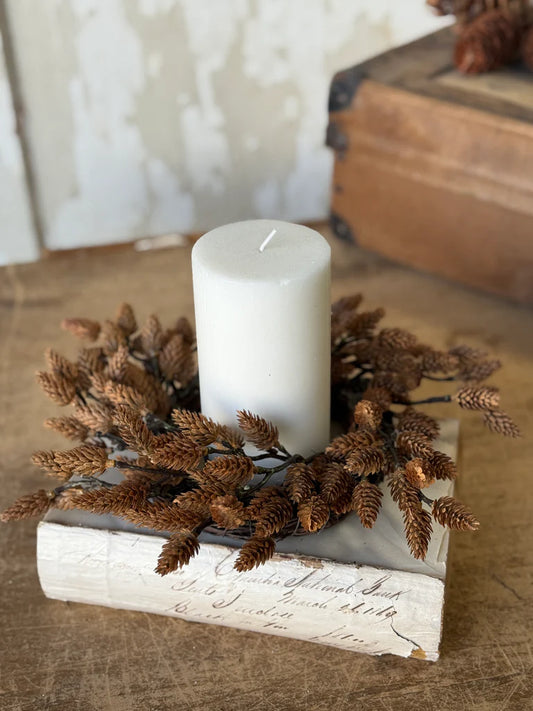 Plethora Pinecones Candle Ring, Feathered Farmhouse