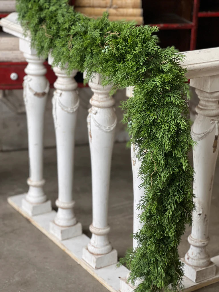 Dripping Cedar Garland, Feathered Farmhouse