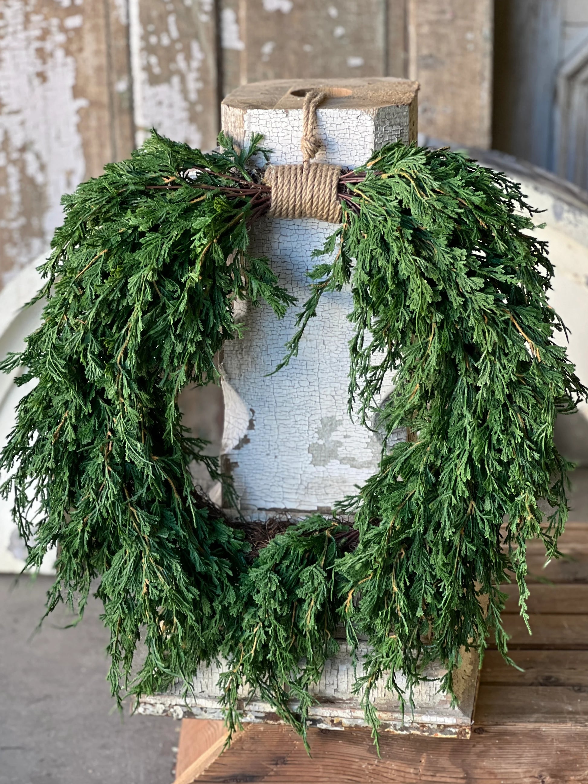 Emerald Falls Hanging Wreath, The Feathered Farmhouse