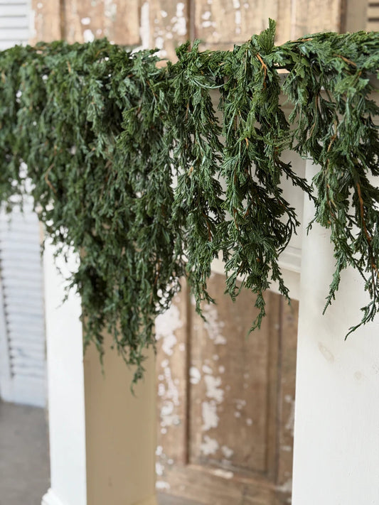 Emerald Falls Weeping Garland, Feathered Farmhouse