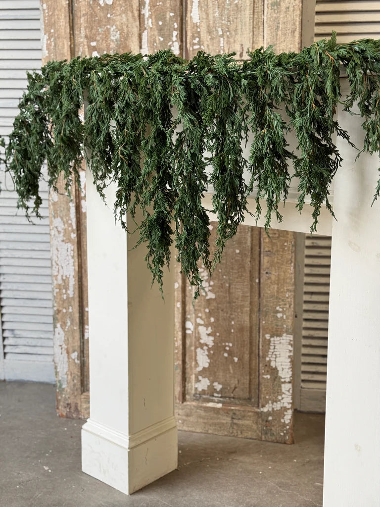 Emerald Falls Weeping Garland, Feathered Farmhouse
