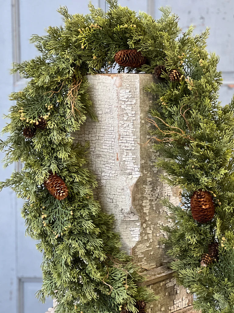 Steadfast Cedar Garland, Feathered Farmhouse