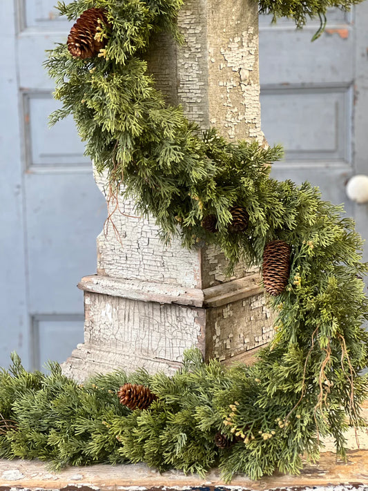 Steadfast Cedar Garland, Feathered Farmhouse