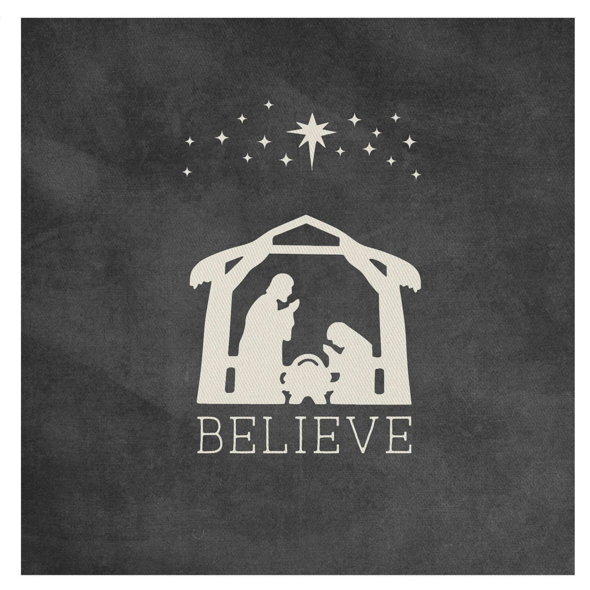 Believe Manger Mini Canvas, Feathered Farmhouse