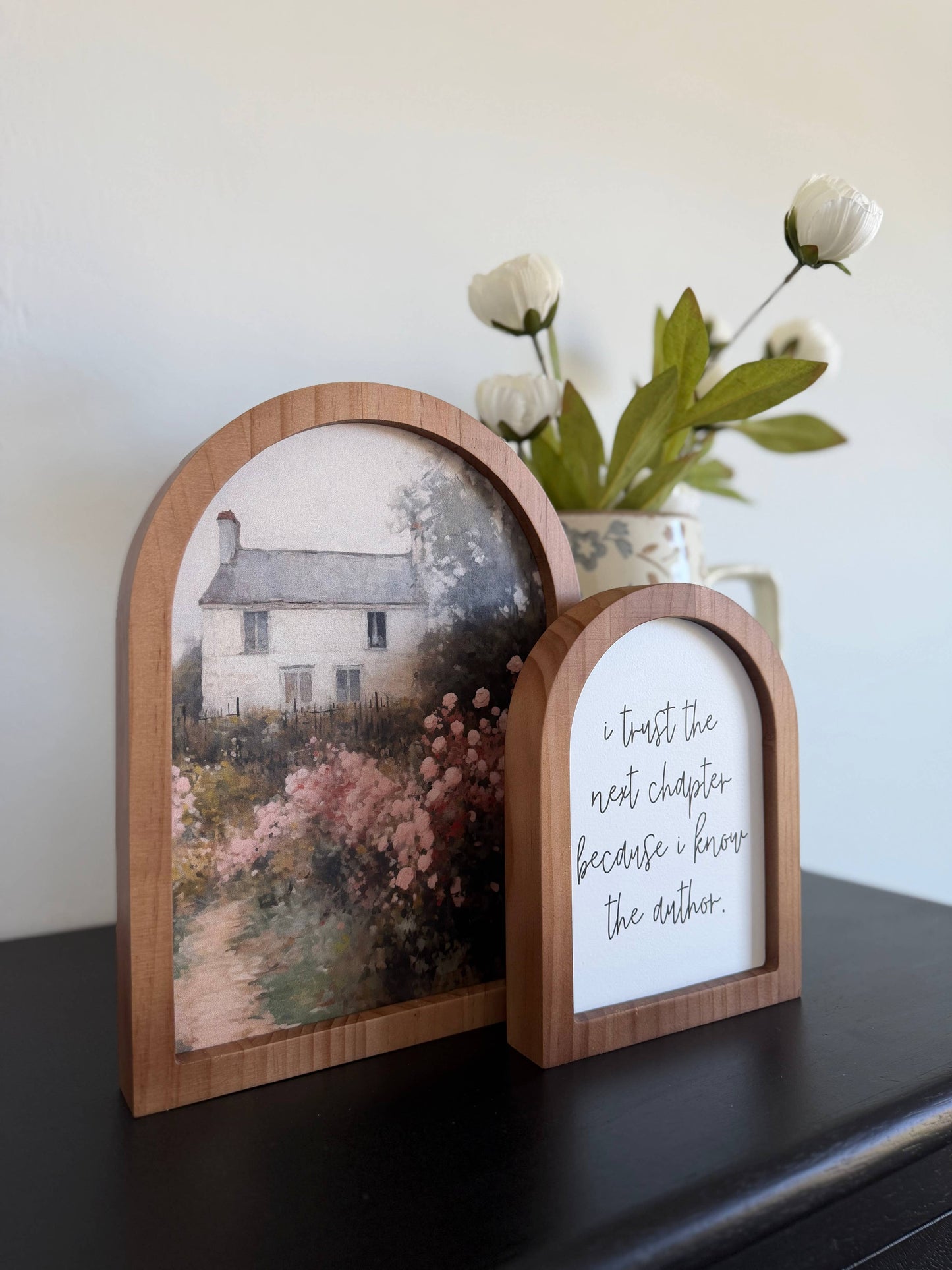 Arch Wood Frame, Feathered Farmhouse