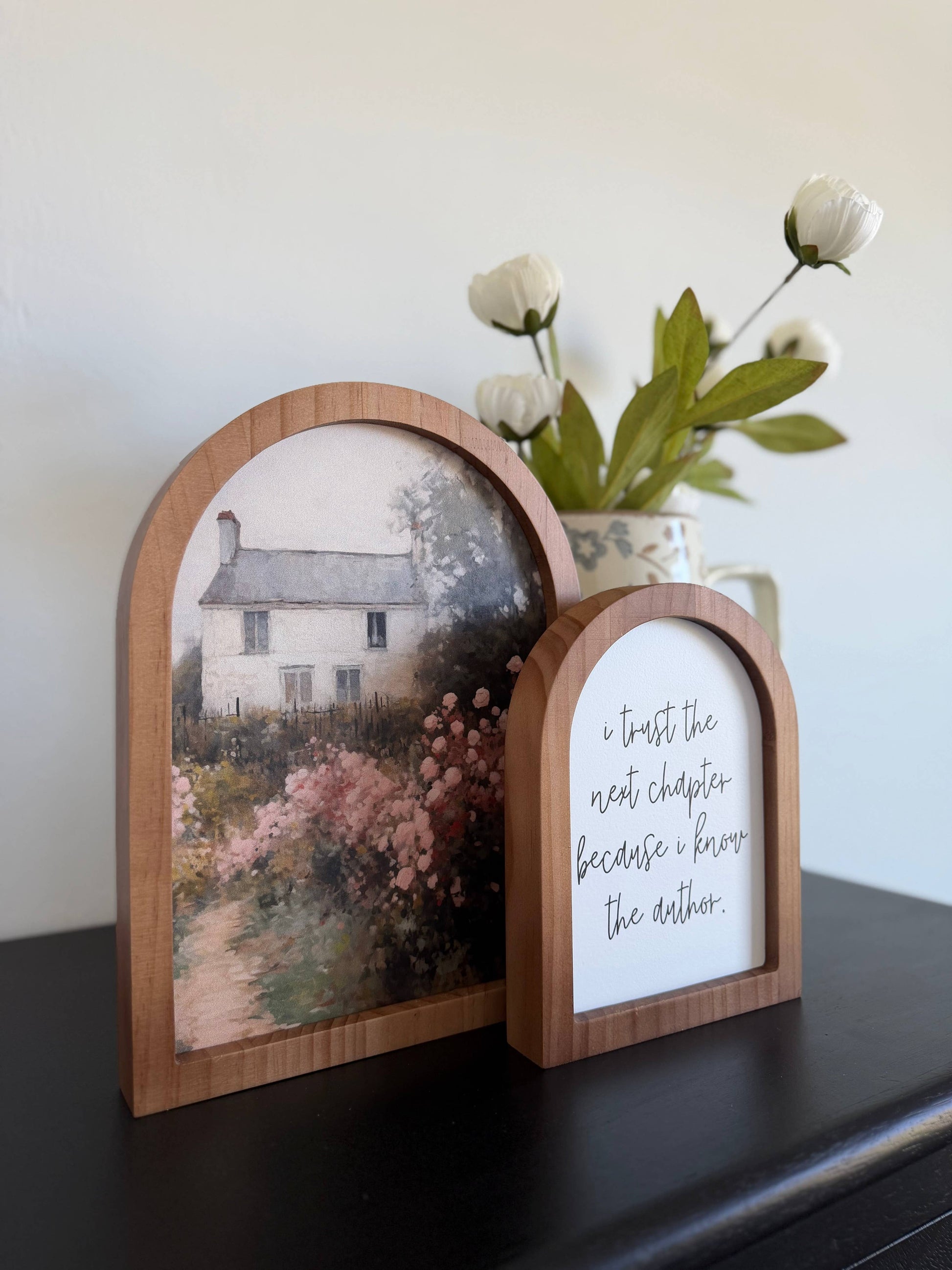 Arch Wood Frame, Feathered Farmhouse