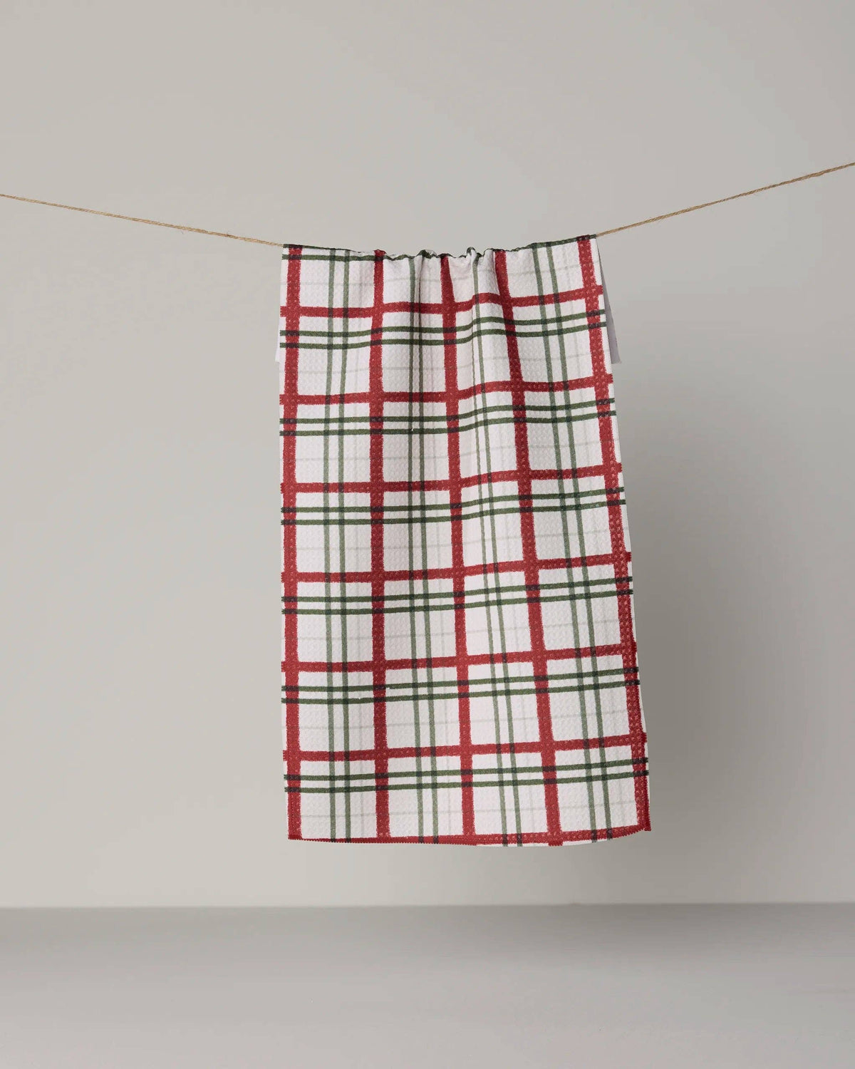Ribbon Plaid Mini Towel, Feathered Farmhouse