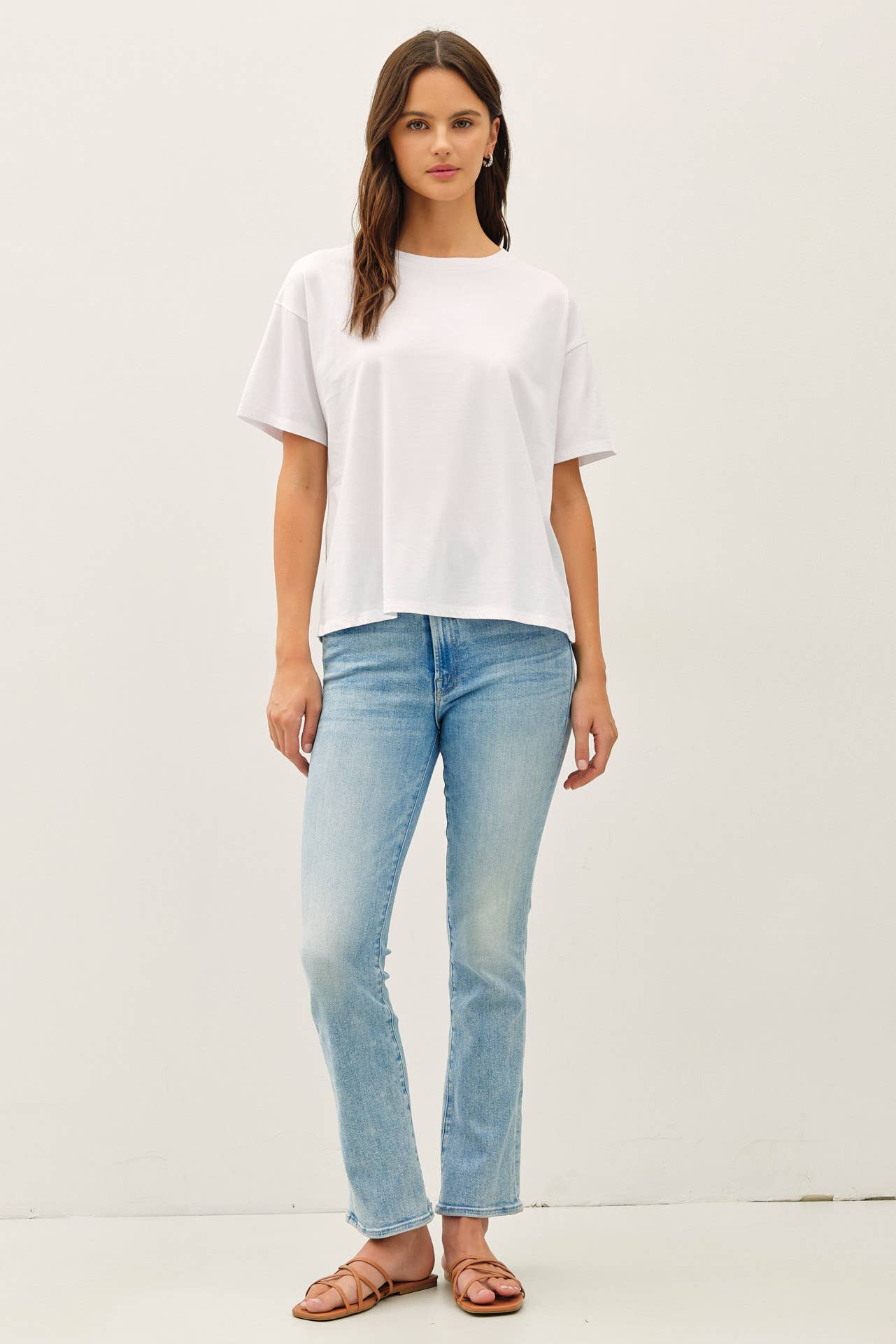 Cotton Jersey Boxy Crop T-Shirt, Feathered Farmhouse