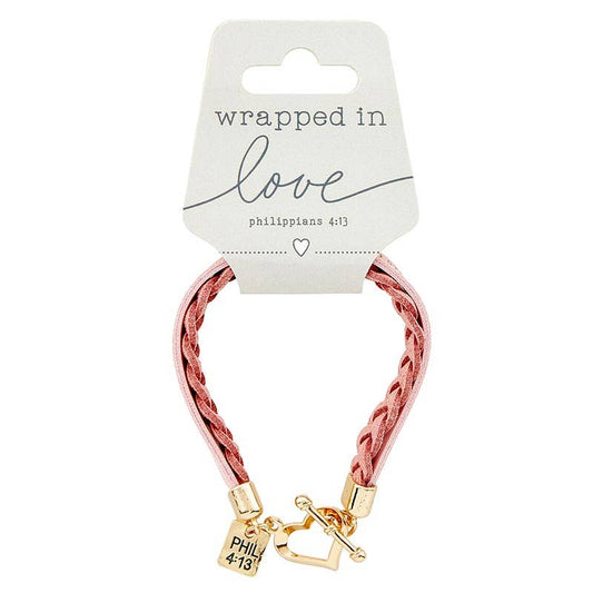 Philippians 4:13 Pink Bracelet, The Feathered Farmhouse