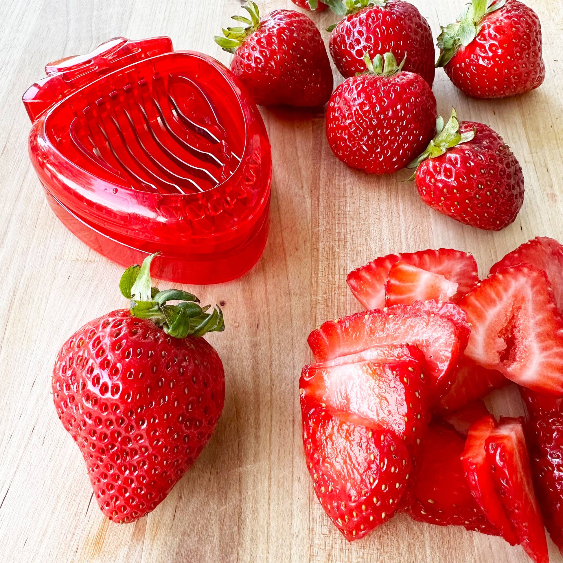 Strawberry and Egg Slicer Bucket, Feathered Farmhouse