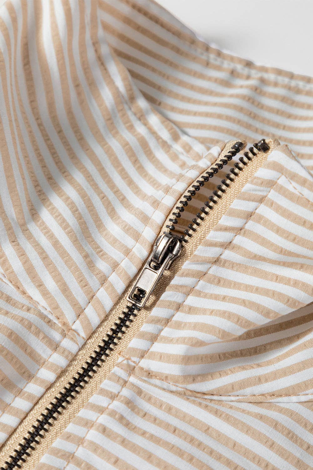 Stripe Patchwork Quarter Zip Top, Feathered Farmhouse