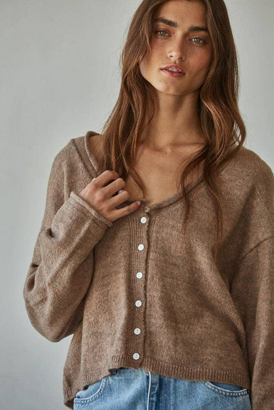 Knit Sweater Cardigan, Feathered Farmhouse
