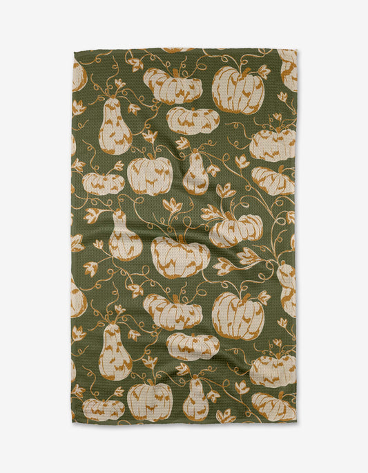 Pumpkin Trail Geometry Tea Towel, Feathered Farmhouse