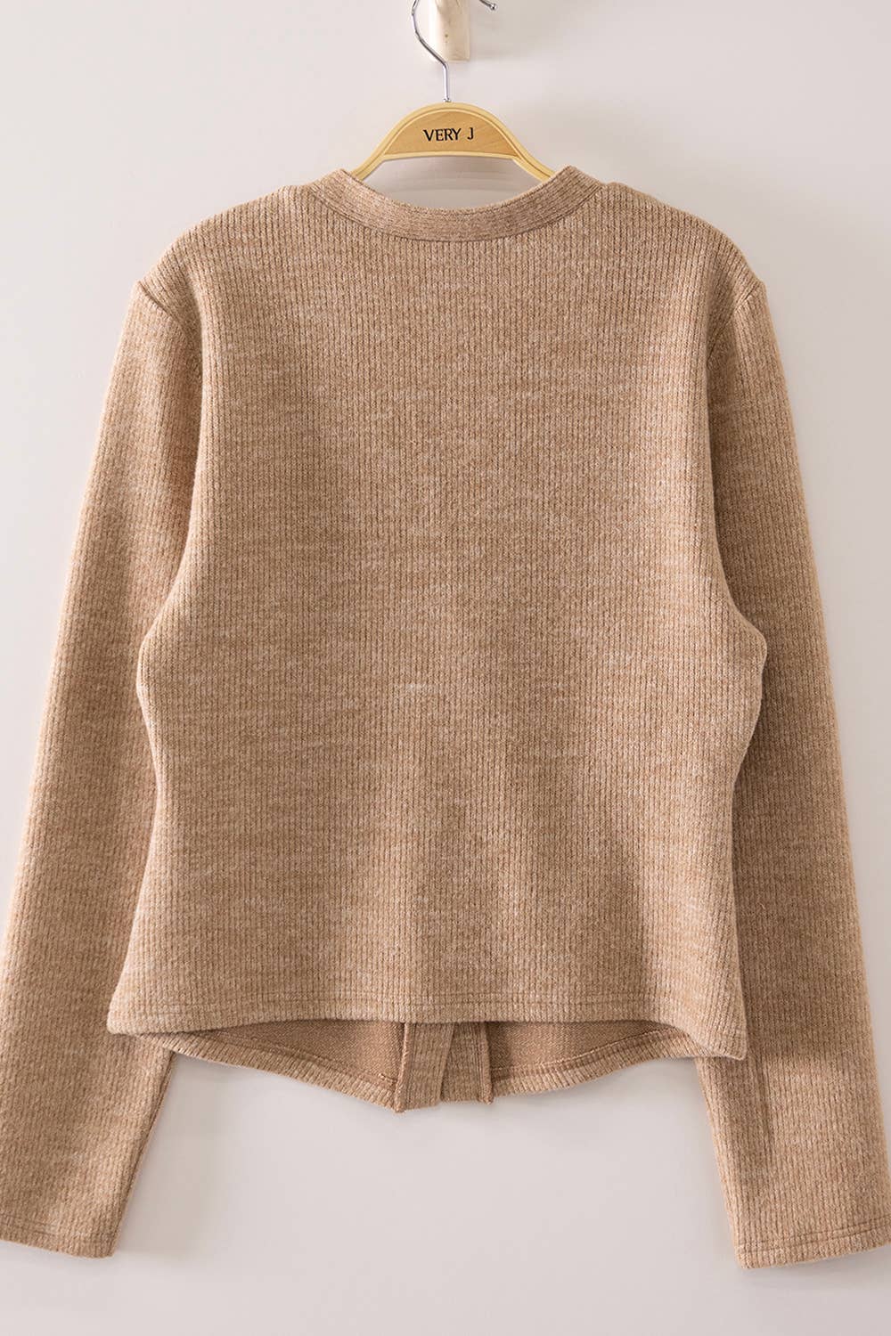 Soft Ribbed V-Neck Cardigan, Feathered Farmhouse