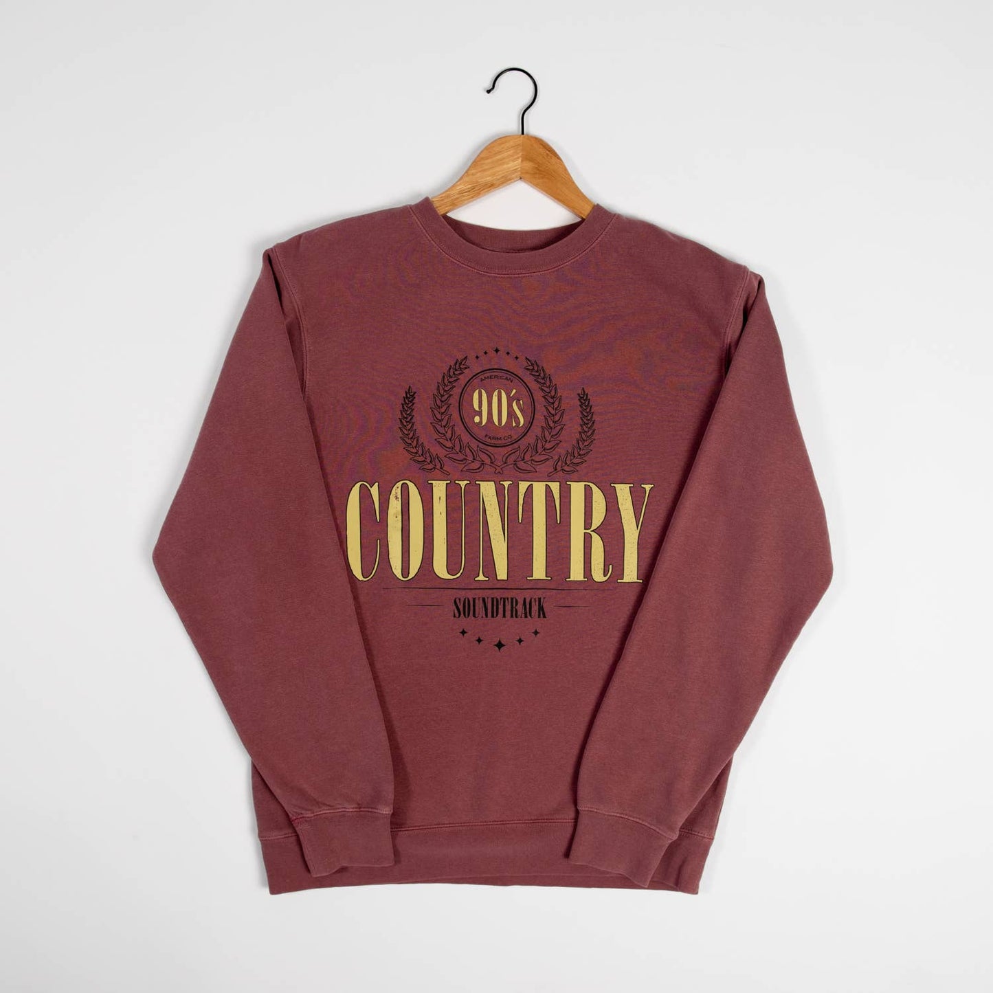 Graphic Western '90s Country Soundtrack' Crewneck, Feathered Farmhouse
