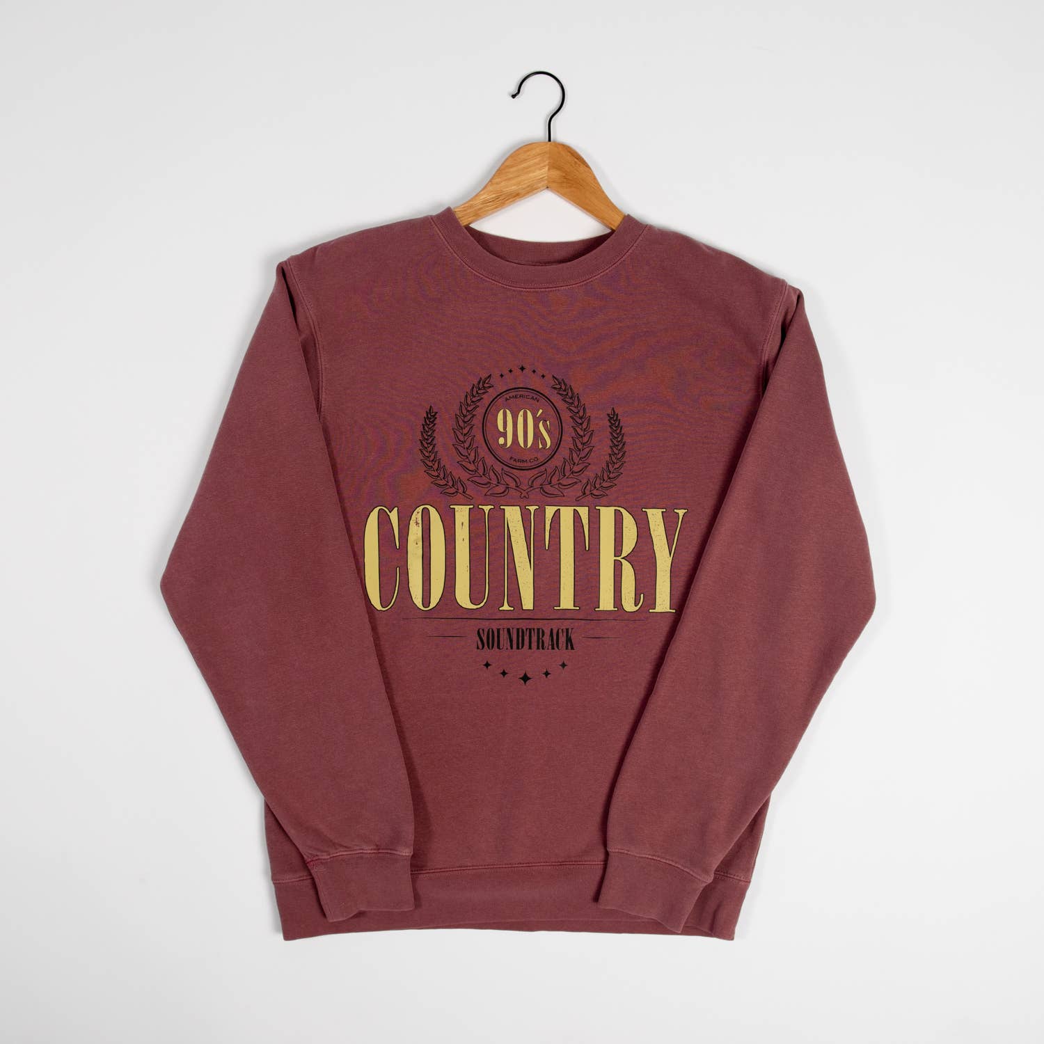 Graphic Western '90s Country Soundtrack' Crewneck, Feathered Farmhouse