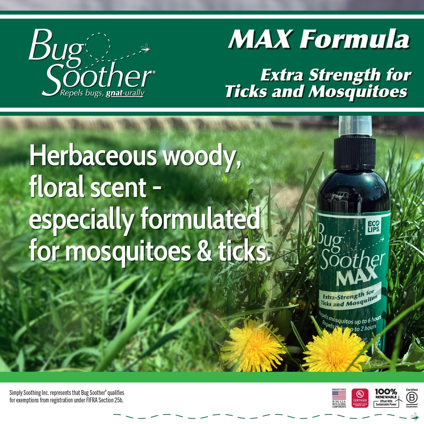 Bug Soother MAX Tick & Mosquito Repellent, Feathered Farmhouse