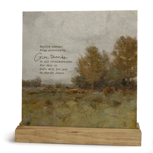 Give Thanks Landscape Mini Canvas, Feathered Farmhouse
