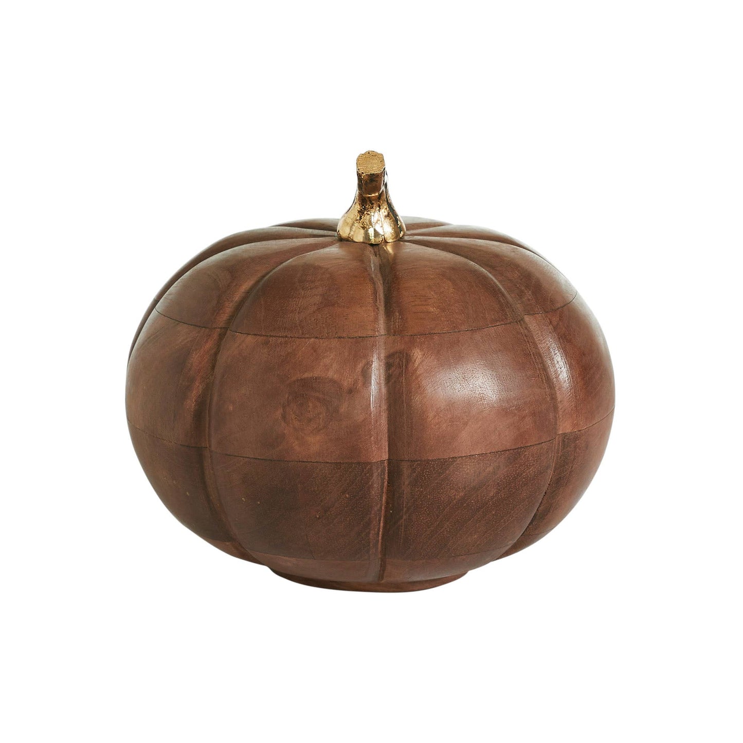 Chestnut Mango Wood Pumpkin, Feathered Farmhouse