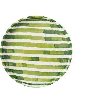 Striped Plate, Feathered Farmhouse