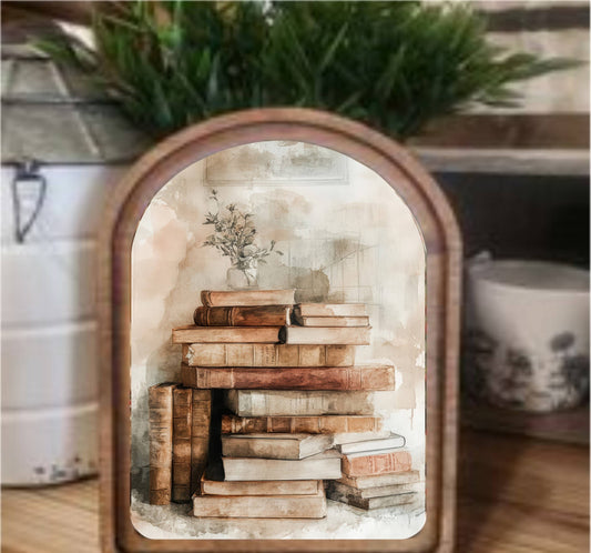 Books Framed Arch, Feathered Farmhouse