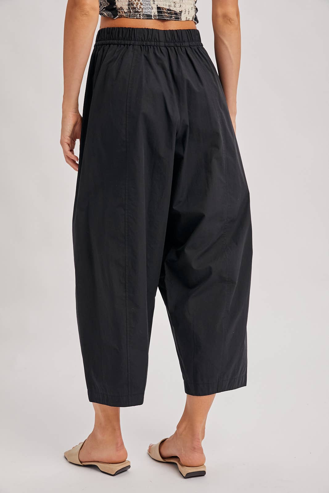 Paperbag-Style Drawstring Barrel Pants, Feathered Farmhouse