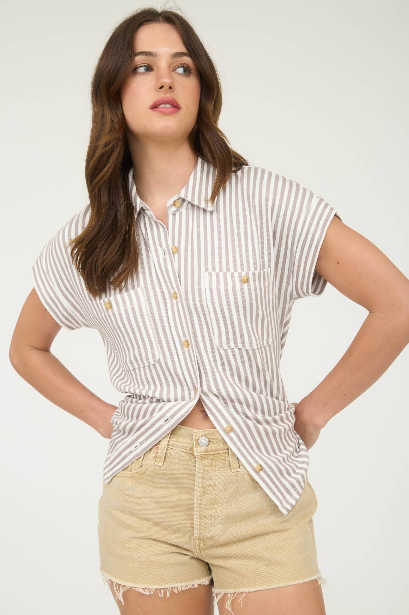 Stripe Collared Top, Feathered Farmhouse