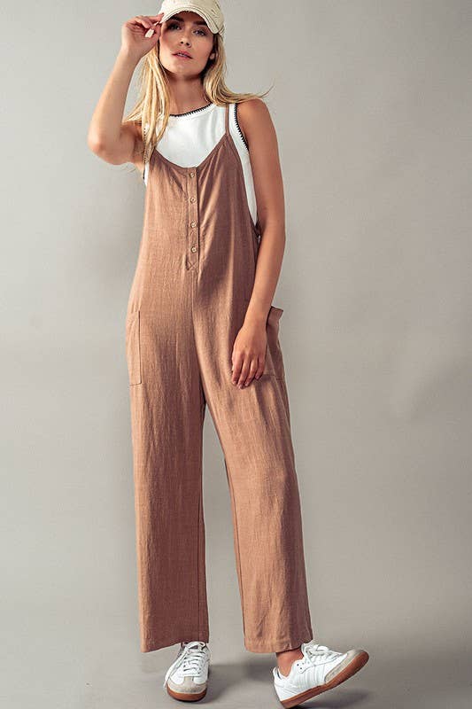 Pillowcase Linen Jumpsuit, Feathered Farmhouse