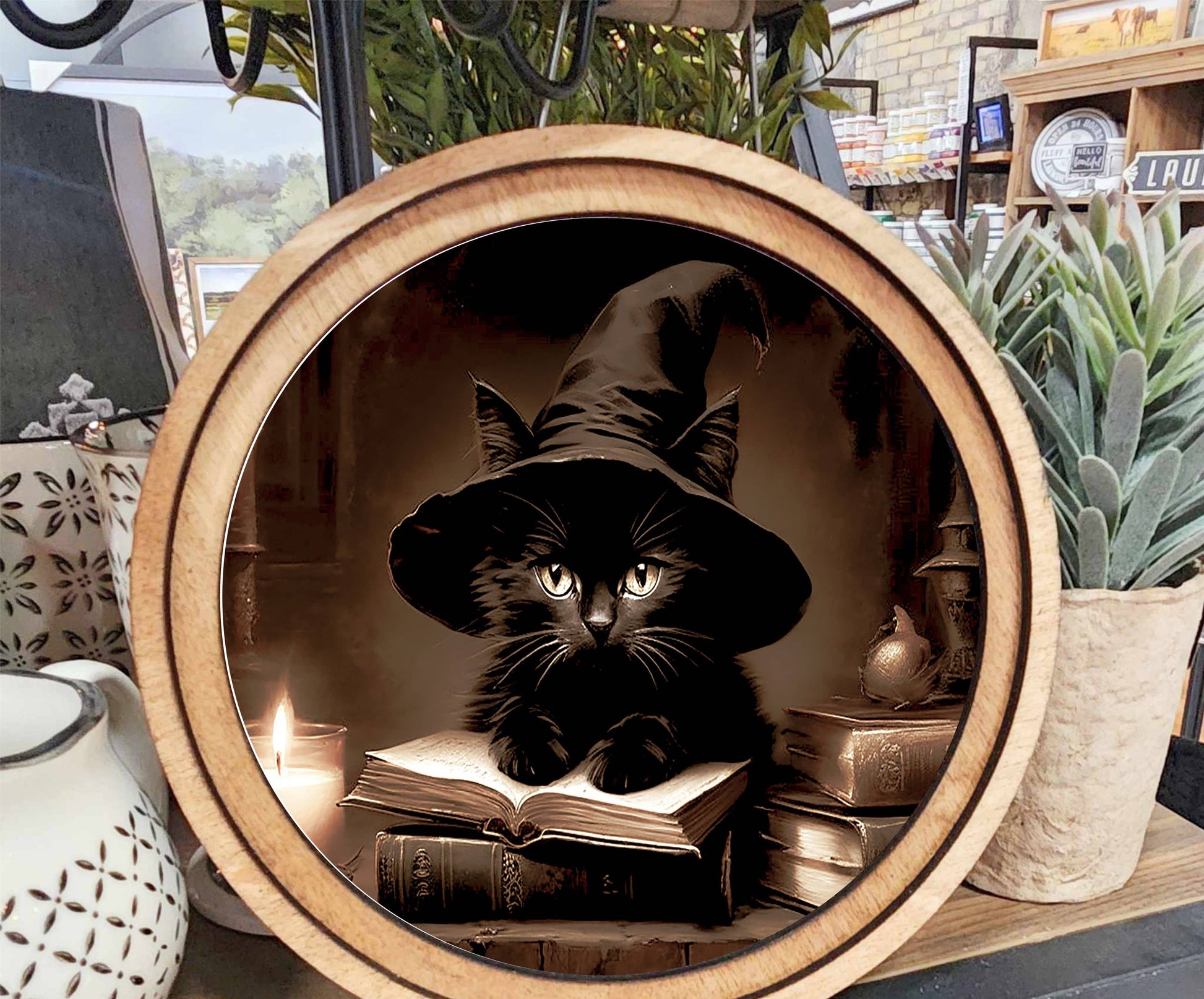 Halloween Cat Art, Feathered Farmhouse