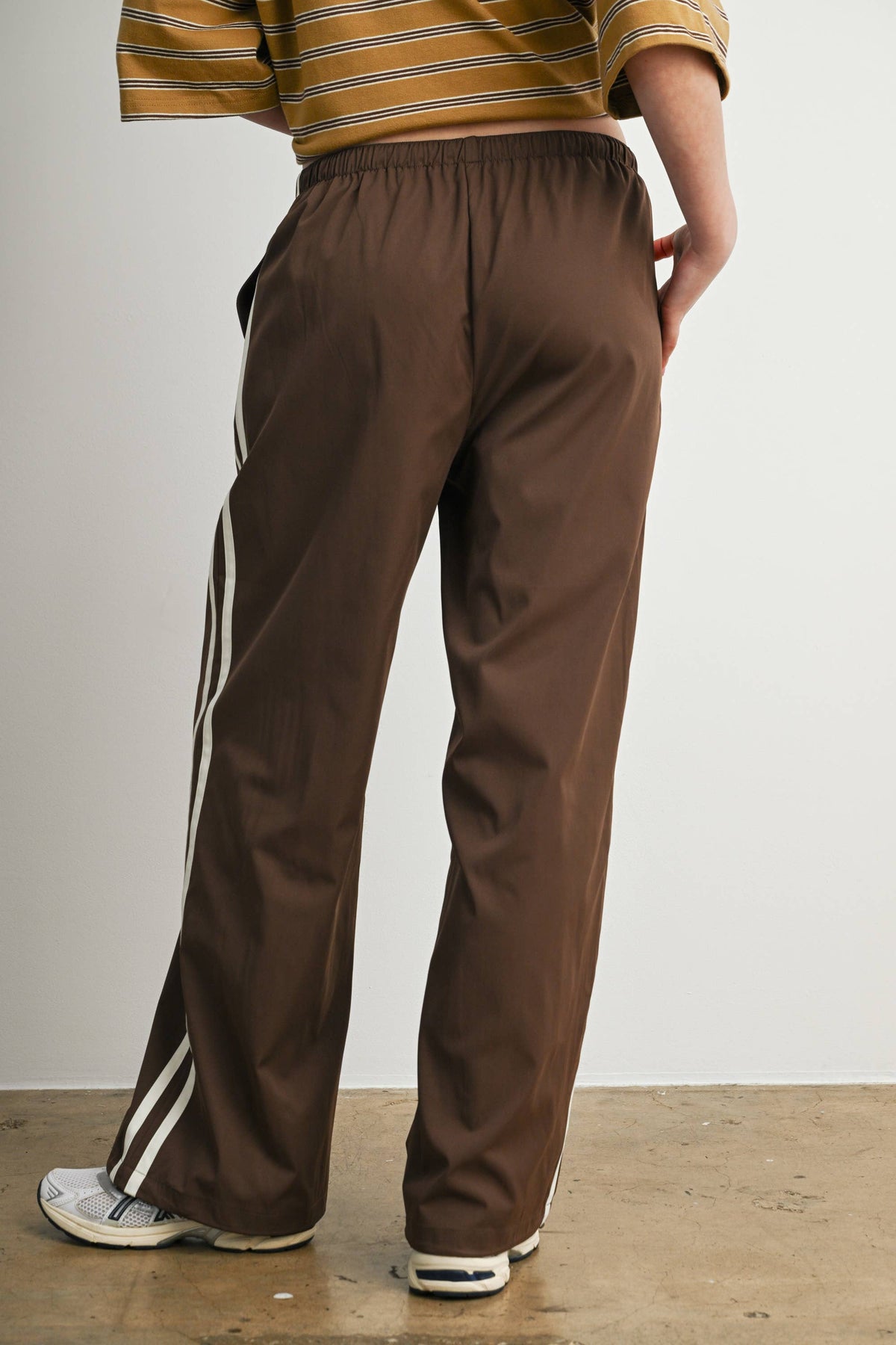Striped Drawstring Wide-Leg Pants, Feathered Farmhouse