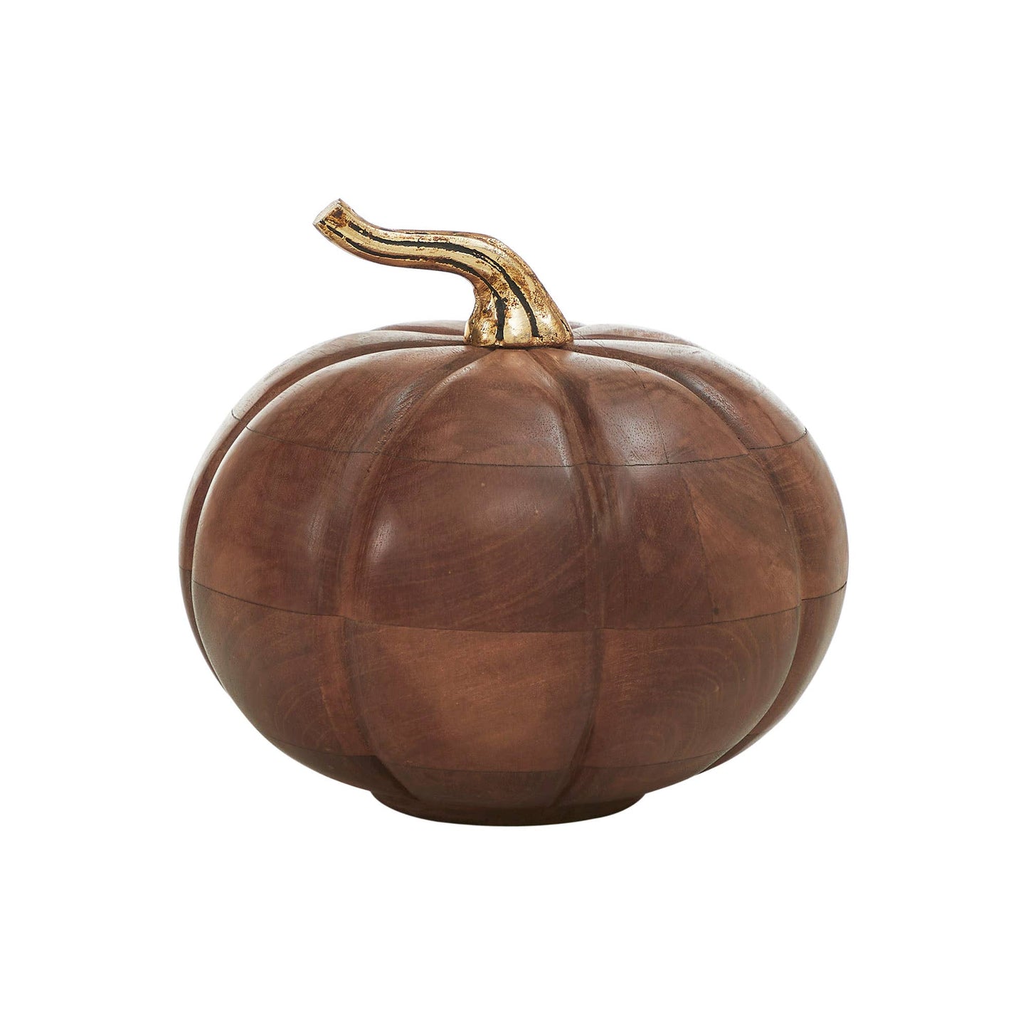 Chestnut Mango Wood Pumpkin, Feathered Farmhouse