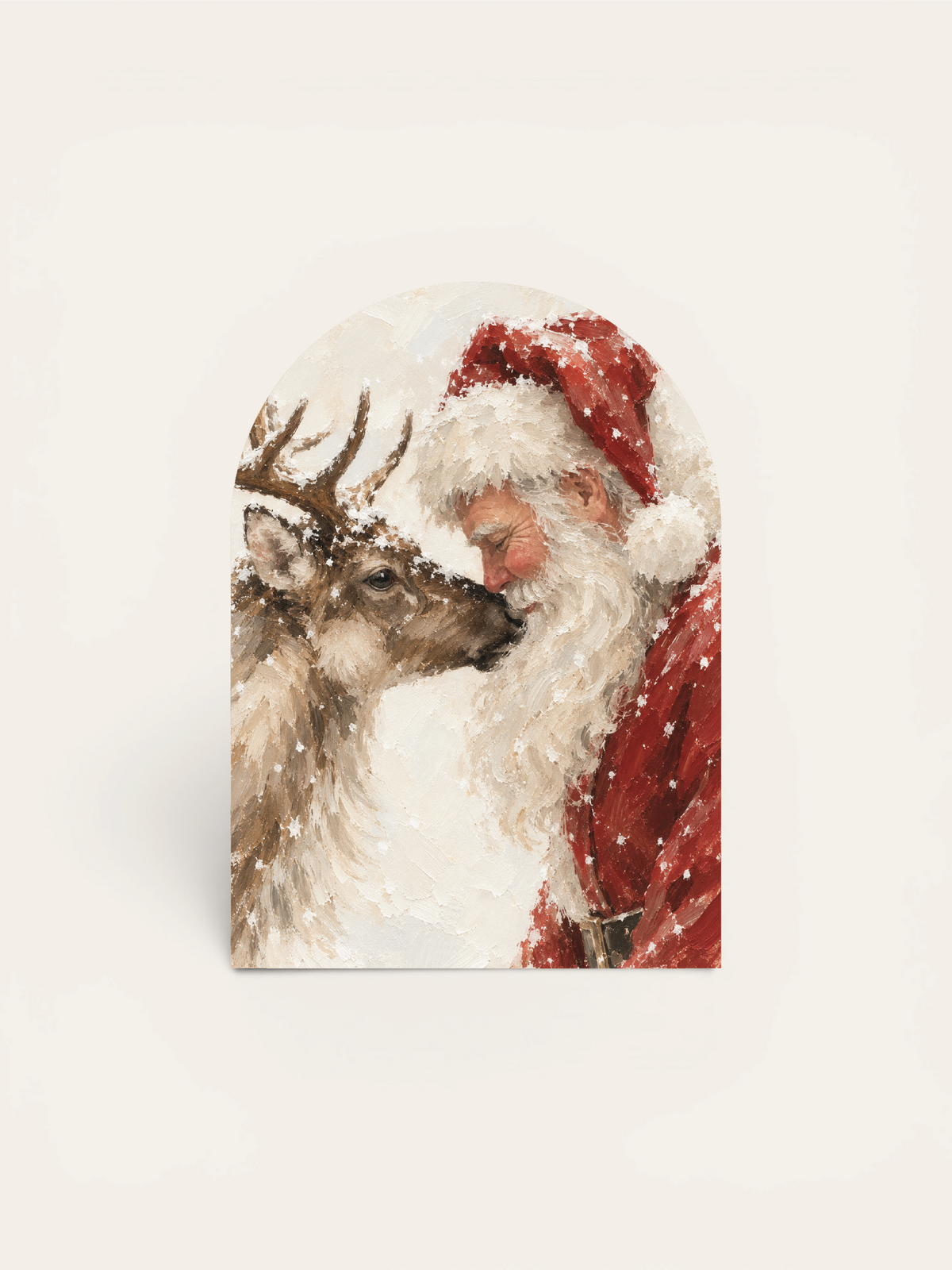 Santa and Reindeer Nuzzle Arch, Feathered Farmhouse