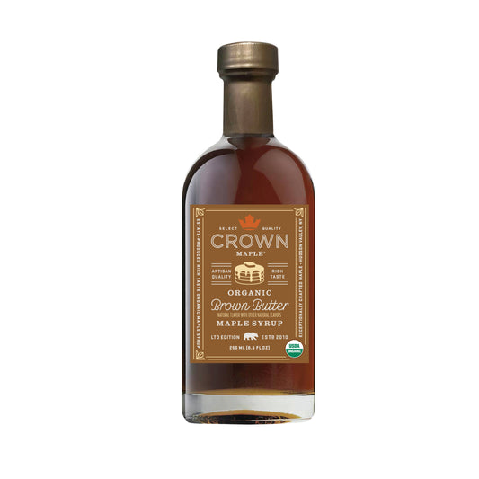 Brown Butter Flavor Organic Maple Syrup, Feathered Farmhouse